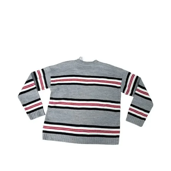 Cotton Emporium Girl's Gray Stripe Long Sleeve Sweater Size Medium NWT - Picture 6 of 6